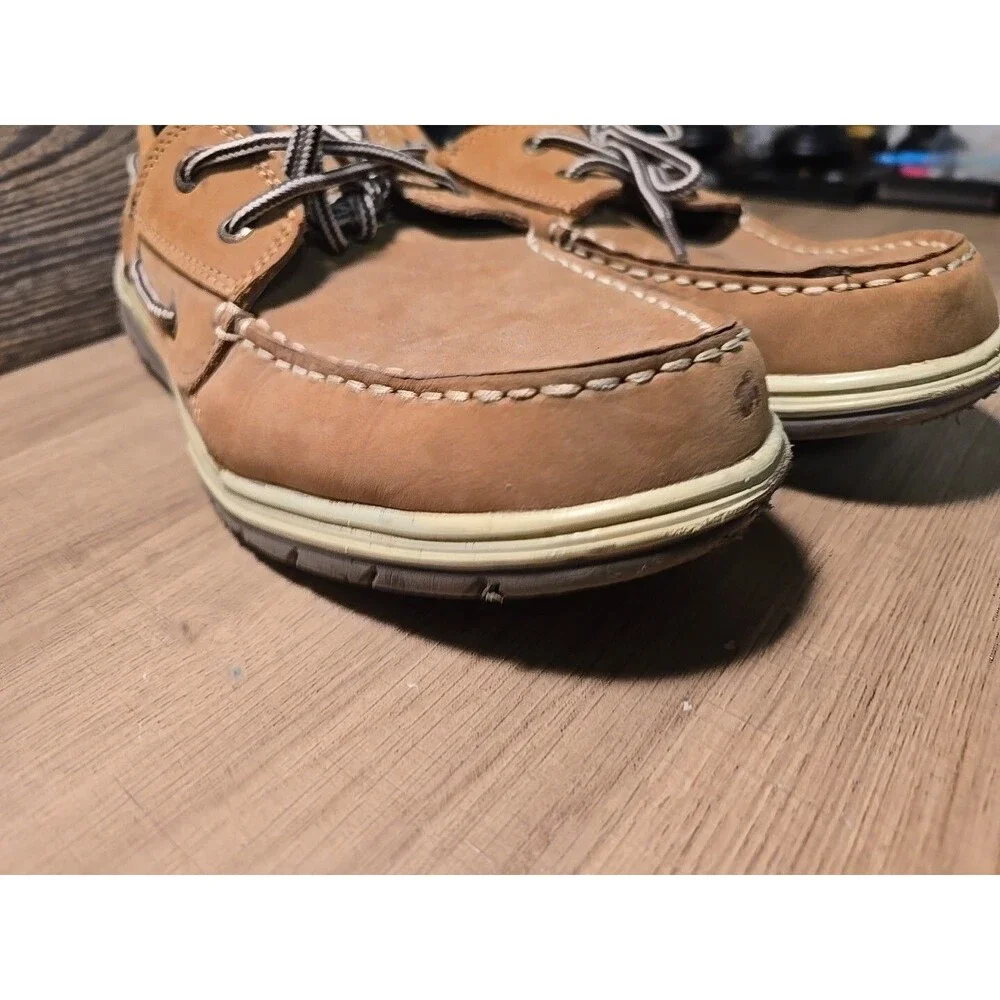 Island Surf Men's Tan Boat Shoes Size 10.5 Casual Preppy Neutral Classic Basic